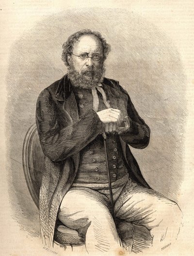 Pierre Joseph Proudhon (1809 - 1865). Teórico socialista francés, precursor del anarquismo. Grabado de 1865. Colección Bianchetti de Unknown artist