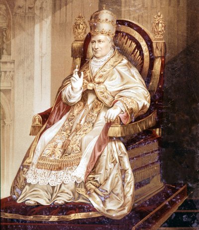 Pío IX (1792 - 1878). Cromolitografía de Unknown artist