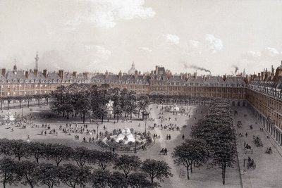 Place Royale (ahora Place des Vosges) en París a finales del siglo XIX de Unknown artist
