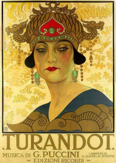 Cartel para la ópera Turandot en el Teatro alla Scala. 1926 de Unknown
