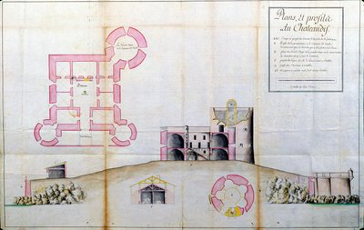 Plano y sección del Castillo de If de Unknown artist