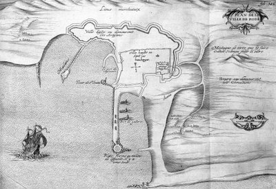 Plano de Rodas (Rodos) - en “Viaje del Levante hecho por orden del rey en el año 1621”, editado en 1629 (bajo el reinado de Luis XIII El Justo) de Unknown artist