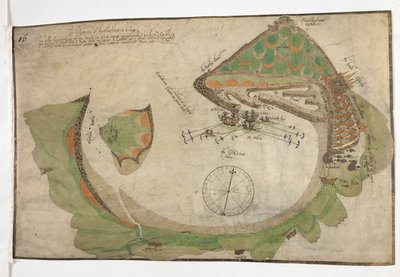 Plano de la ciudad y del puerto de San Sebastián, dibujado por Richard Poulter, junio de 1585 de Unknown artist
