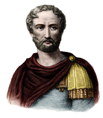 Plinio el Viejo (23-79) - Retrato de Gaius Plinius Secundus el Viejo (Plinio el Viejo) (23-79), naturalista y escritor latino. Grabado del siglo XIX. Colección privada. de Unknown artist