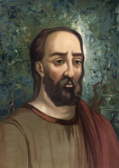 Plinio el Viejo (23-79) - retrato de Plinio el Viejo. En latín Caius Plinius Secundus, escritor latino. Basado en Hombres y Mujeres Célebres. Barcelona 1877 de Unknown artist