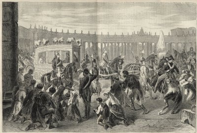 El Papa Pío IX yendo a la Iglesia de San Luis de los Franceses con motivo de la fiesta del 15 de agosto de 1869 de Unknown artist