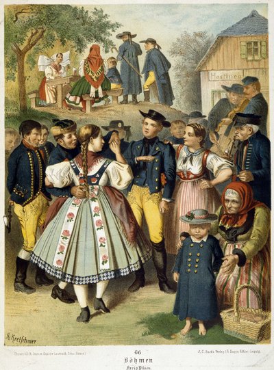 Baile popular en Bohemia alrededor de 1870 de Unknown artist