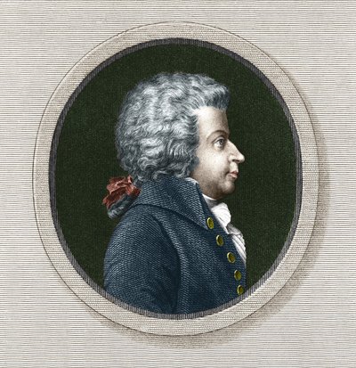 Retrato de Wolfgang Amadeus Mozart (1756-1791) - grabado siglo XIX de Unknown artist