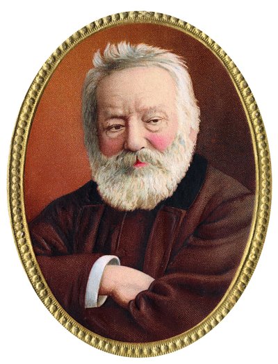 Retrato del escritor francés Victor Hugo (1802-1885) - Cromolitografía de finales del siglo XIX de Unknown artist