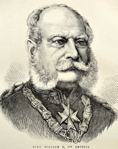 Retrato Guillermo I de Alemania/Prusia 1870 (grabado) de Unknown artist
