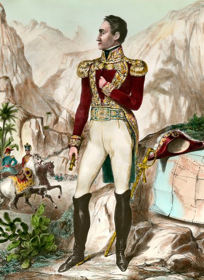 Retrato de cuerpo entero de Simón Bolívar (1783-1830), general sudamericano de Unknown artist