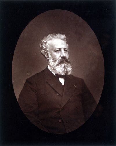 Retrato en medallón de Jules Verne - en Les Hommes d