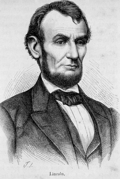 Retrato de Abraham Lincoln (1809 - 1865), 16º Presidente de los Estados Unidos (1861 - 1865) de Unknown artist