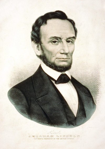 Retrato de Abraham Lincoln. Estadista estadounidense (1809 - 1865) de Unknown artist