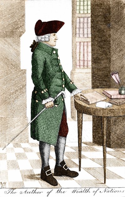 Retrato de Adam Smith (1723 - 1790), filósofo y economista escocés de Unknown artist