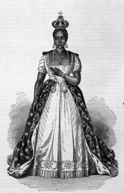 Retrato de Adelina Leveque Soulouque esposa de Faustin I, Emperador de Haití de 1847 a 1859. Grabado de 1856 de Unknown artist