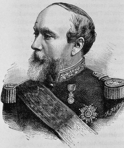 Retrato del Almirante Pothuau (1815-1882). Grabado de finales del siglo XIX en “Histoire de France” de H. Martin de Unknown artist