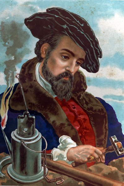Retrato de Agricola Georg (Georgius) Bauer, conocido como Agricola, mineralogista alemán. de Unknown artist