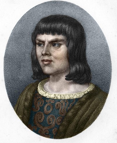 Retrato de Alain Chartier. Diplomático y escritor francés (1385-1433). Secretario del futuro Carlos VII (grabado del siglo XIX) de Unknown artist