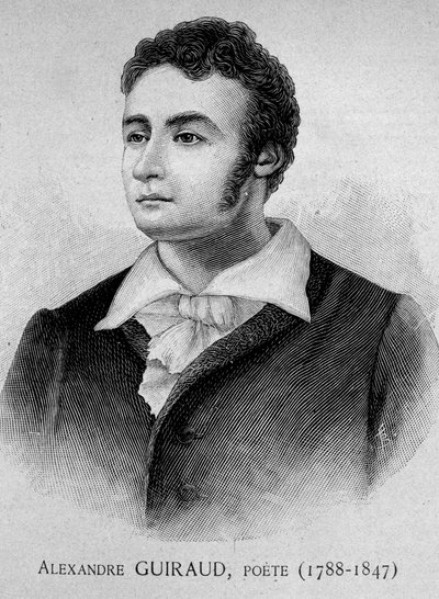 Retrato de Alexandre Guiraud, poeta (1788-1847) - grabado siglo XIX de Unknown artist