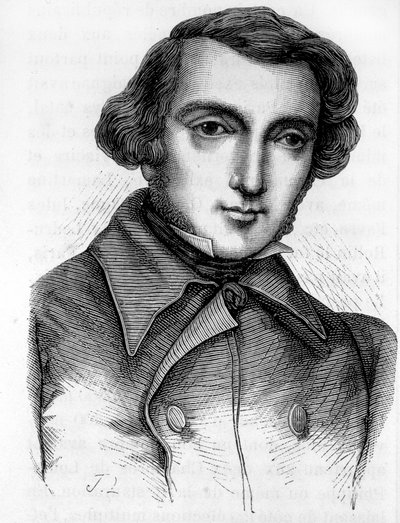 Retrato de Alexis de Tocqueville (1805 - 1859), historiador y político francés. Grabado del siglo XIX de Unknown artist