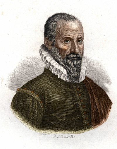 Retrato de Ambroise Paré (1509-1590), cirujano francés - grabado del siglo XIX de Unknown artist