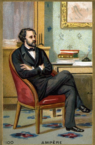 Retrato de André-Marie Ampere (1775 - 1836) físico francés. Cromolitografía del siglo XIX de Unknown artist