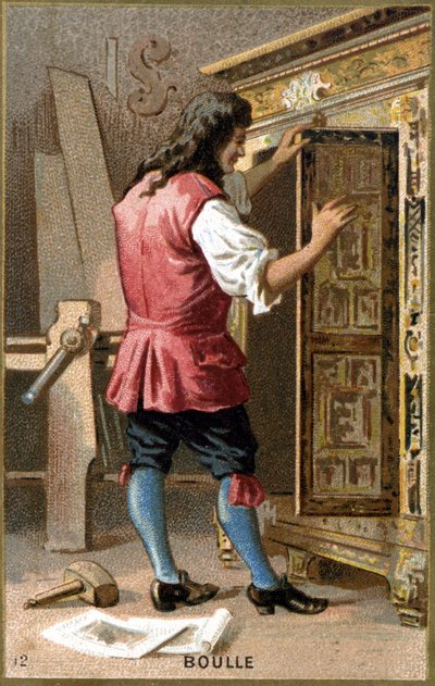 Retrato de André Charles Boulle (1642 - 1732) ebanista francés. Cromolitografía del siglo XIX de Unknown artist