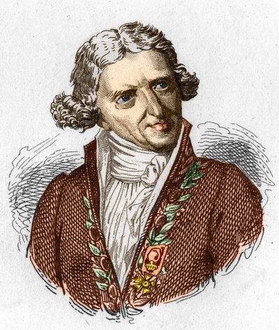 Retrato de Antoine Augustin Parmentier (1737 - 1813), farmacéutico militar y agrónomo francés. Grabado de 1845. de Unknown artist
