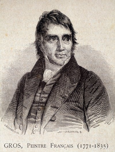 Retrato de Antoine Jean Gros, pintor francés (1771-1835) - en "Les Contemporains", s.f. finales del siglo XIX (grabado) de Unknown artist