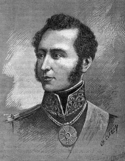 Retrato de Antonio José de Sucre (1795-1830) - líder de la independencia venezolana - grabado de Unknown artist