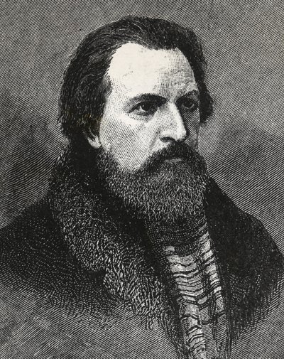 Retrato de Apolo Grigoryev (1822-1865) poeta y crítico ruso - Apollo Grigoriev poeta y crítico literario y teatral ruso de Unknown artist