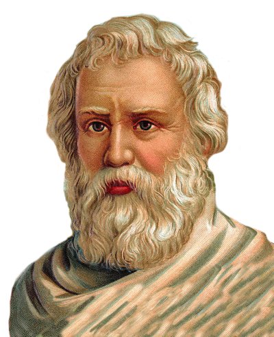 Retrato de Arquímedes de Siracusa - matemático, físico, ingeniero, inventor griego - Arquímedes de Siracusa - cromolitografía. de Unknown artist
