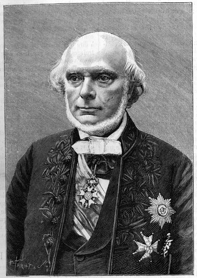 Retrato de Armand de Quatrefages de Breau (1810-1892), naturalista y antropólogo francés. (De una fotografía de Charles Gallot). Grabado en "La Nature: revue des sciences et de leurs aplicaciones aux arts et a l