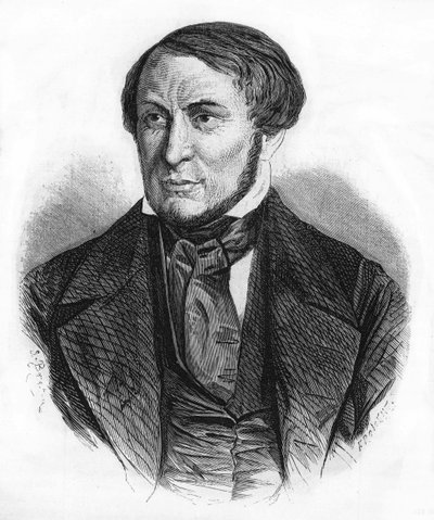 Retrato de Auguste Barbier (1805 - 1882), escritor francés. Grabado de 1870. de Unknown artist