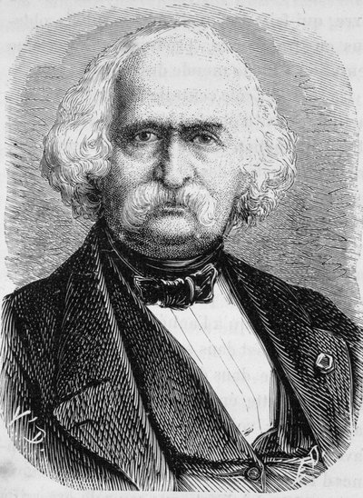 Retrato de Auguste Perdonnet, ingeniero civil. Grabado de finales del siglo XIX en 