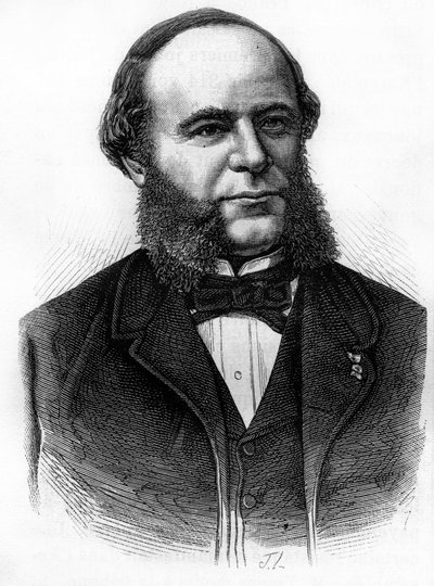 Retrato de Auguste Pouyer-Quertier (1820-1891). Grabado de finales del siglo XIX en “Historia de Francia” de H. Martin de Unknown artist