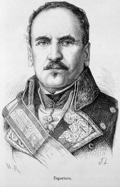 Retrato de Baldomero Espartero, Duque de la Victoria, General y estadista español (1793 - 1879) de Unknown artist