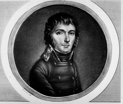 Retrato de Barthélemy Joubert (1769 - 1799), General del Ejército de Italia. Grabado en “Colección completa de pinturas históricas de la Revolución Francesa, en tres volúmenes.” 1804. de Unknown artist