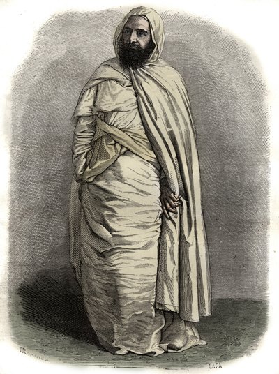Retrato de Ben Mahi Ed Din Abd El Kader (Abd El-Kader) (1808-1883) ABDELKADER, Emir de Mascara, líder militar y religioso de Unknown artist
