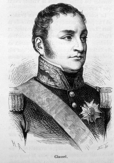 Retrato de Bertrand Clausel (1772 - 1842). Grabado de finales del siglo XIX en “Histoire de France” de H. Martin. de Unknown artist