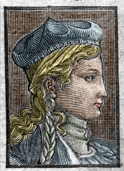 Retrato de Brunehaut o Brunehilde (ca. 534-613) esposa de Sigeberto I de Unknown artist