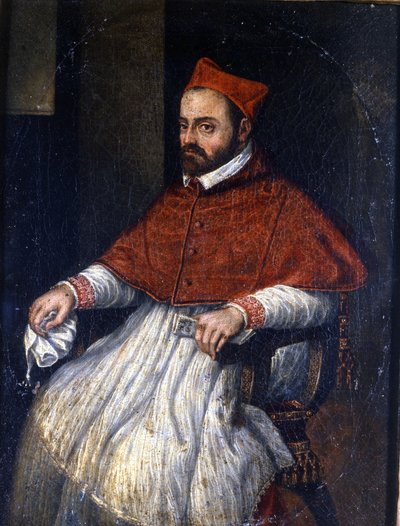 Retrato del Cardenal Roberto Bellarmino (Robert Bellarmin en 1542 - 1621). Pintura anónima. Museo de Roma de Unknown artist