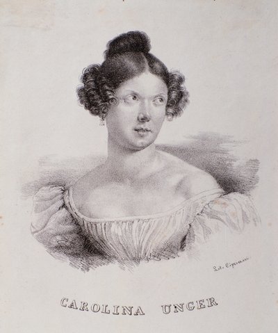 Retrato de Caroline Ungher (grabado) de Unknown artist