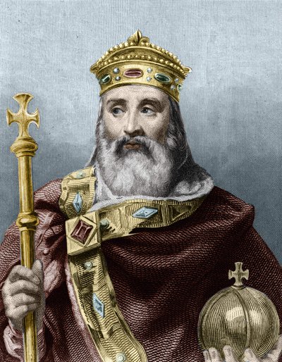 Retrato de Carlomagno (742-814), rey de Francia - en Histoire des Français por Lavallée (grabado, sd) de Unknown artist