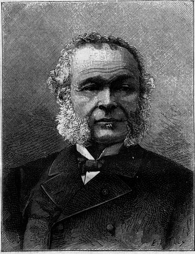 Retrato de Charles Adolphe Wurtz, químico y profesor francés. Grabado en 