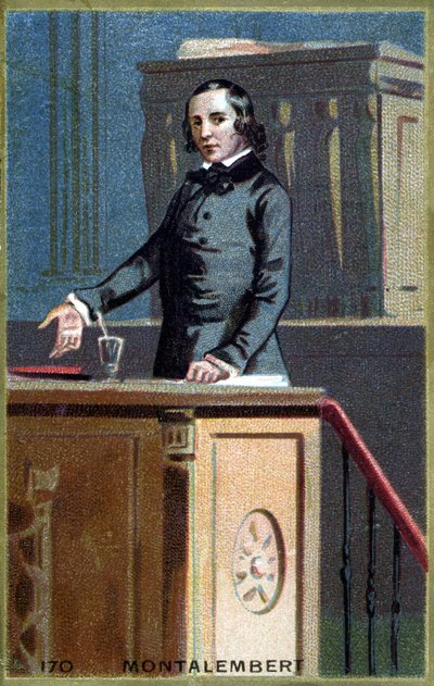 Retrato de Charles Forbes, Conde de Montalembert (1810 - 1870), periodista y político francés. Cromolitografía de finales del siglo XIX de Unknown artist