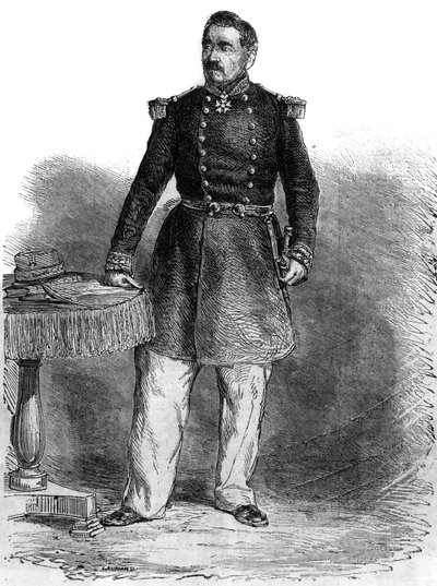 Retrato de Charles Guillaume Marie Apollinaire Antoine Cousin Montauban, Conde de Palikao (1796-1878) - General y estadista inglés - grabado de Unknown artist