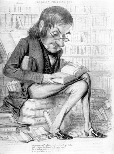 Retrato de Charles Nodier (1780-1844) - en “Charivari”, c.1840 de Unknown artist