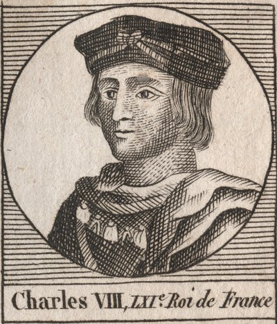 Retrato de Carlos VIII (1470-1498) Rey de Francia - grabado de “Instruction sur l